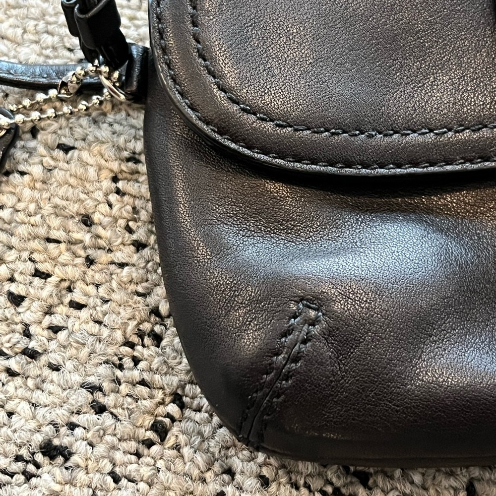 Y2K Vintage black leather Coach Soho mini pouch wristlet - Picture 8 of 9